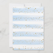 Blue Gold Elephant Floral Moon Stars Kinderdusche Einladung (Rückseite)