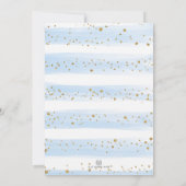 Blue Gold Elephant Moon Stars Boy Baby Dusche Einladung (Rückseite)