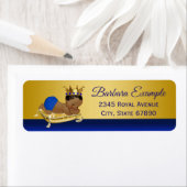 Blue Gold Ethnic Prince Address Labels (Insitu)