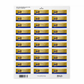 Blue Gold Ethnic Prince Address Labels (Vorne)