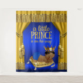 Blue Gold Ethnic Prince Baby Duschablagen Wandteppich (Vorderseite)