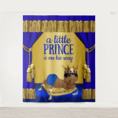 Blue Gold Ethnic Prince Baby Dusche Hintergrund Wandteppich (Vorderseite)