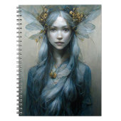 Blue Gold Fairy Fantasy Art Notebook Notizblock (Vorderseite)