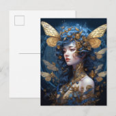 Blue Gold Fairy Fantasy Art Postkarte (Vorne/Hinten)