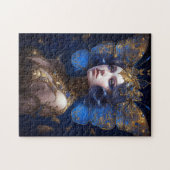 Blue Gold Fairy Fantasy Art Puzzle (Horizontal)