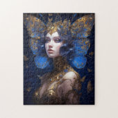 Blue Gold Fairy Fantasy Art Puzzle (Vertikal)