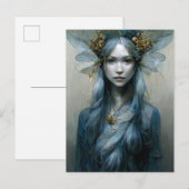 Blue Gold Fairy Fantasy Kunst, Dichtung und Musik  Postkarte (Vorne/Hinten)