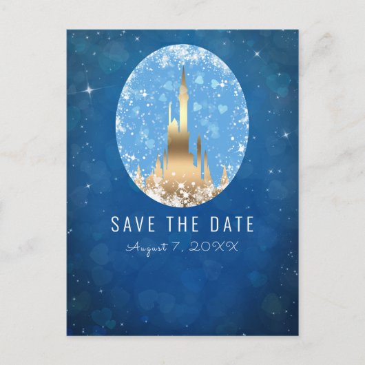 Blue Gold Fairy Tale Burg Wilhelm Tell Postkarte (Vorderseite)