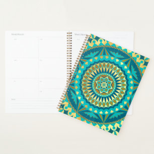Blue Gold Fantasy Mandala Planer