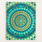Blue Gold Fantasy Mandala Planer (Vorderseite)