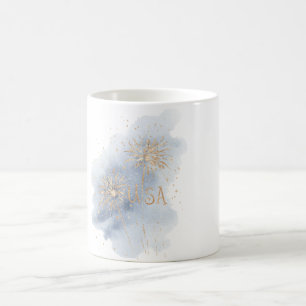 Blue Gold Feuerwerk USA Kaffeetasse