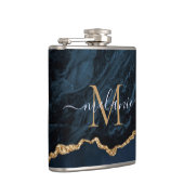 Blue Gold Flask mit Individuelle Name und Letter Flachmann (Rechts)