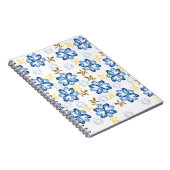 Blue & Gold Floral Muster Notebook Notizblock (Rechte Seite)