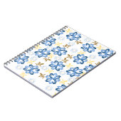 Blue & Gold Floral Muster Notebook Notizblock (Linke Seite)