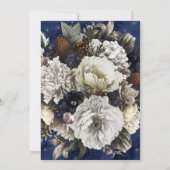 Blue Gold Floral Ornamente Weihnachtsdusche Einladung (Rückseite)