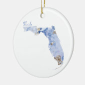 Blue & Gold Florida Staat Karte Keramik Ornament (Links)