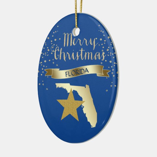 Blue Gold Florida Star Keramik Ornament (Links)