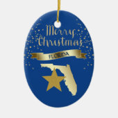 Blue Gold Florida Star Keramik Ornament (Vorne)