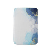 Blue Gold Fluid Art of Alcohol Ink Technik Badematte (Vorderseite Vertikal)