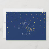 Blue & Gold Foil Confetti Dots TRAUZEUGIN Karte (Rückseite)