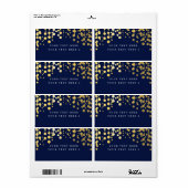 Blue Gold Foil Confetti Modern Package Label (Vorne)