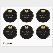 Blue & Gold Foil Heart Round Aufkleber Label Favor (Blatt)