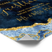 Blue Gold Foil Hochzeitsegment Gästebuch (Ecke)