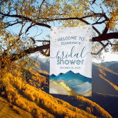 Blue Gold Foil Mountain Brautparty Begrüßungszeich Banner