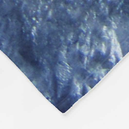Blue Gold Foil Sea Crystals Signature Script Fleecedecke (Ecke)
