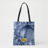 Blue Gold Foil Sea Crystals Signature Script Tasche (Vorderseite)