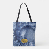 Blue Gold Foil Sea Crystals Signature Script Tasche (Rückseite)