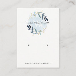 BLUE GOLD FOLIAGE MONOGRAM EARRING DISPLAY LOGO VISITENKARTE