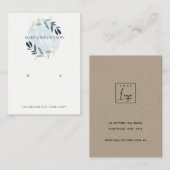 BLUE GOLD FOLIAGE MONOGRAM EARRING DISPLAY LOGO VISITENKARTE (Vorne/Hinten)