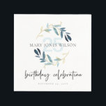 BLUE GOLD FOLIAGE WREATH JEDEN 25. BIRTHTAG SERVIETTE<br><div class="desc">Für weitere Anpassungen oder andere passende Artikel kontaktieren Sie mich bitte unter yellowfebstudio@gmail.com</div>