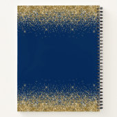 Blue & Gold Foto Abschluss Gästebuch Notizblock (Rückseite)