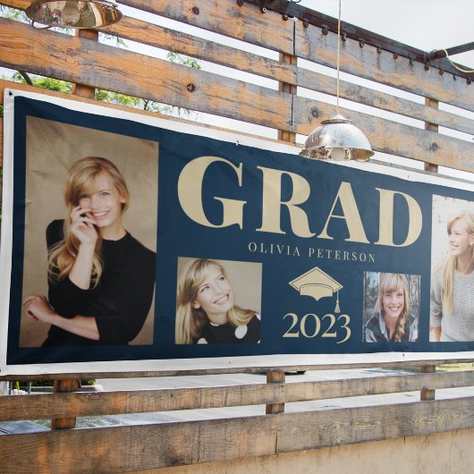 Blue Gold Foto Graduate Class 2023 Banner