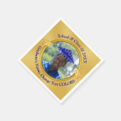 Blue Gold Foto Personalisiert, Abschluss Napkins Serviette (Ecke)