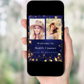 Blue Gold Foto Stars 2 Personen Geburtshilfe Poster