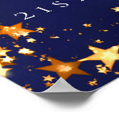 Blue Gold Foto Stars 2 Personen Geburtshilfe Poster (Ecke)