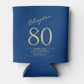 Blue Gold Foto Template zum 80. Geburtstag Dosenkühler (Vorderseite)