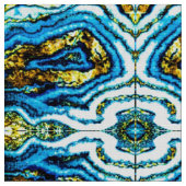 Blue & Gold Geode Fabric Stoff (Nahaufnahme)