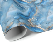 Blue & Gold Geode Geschenkpapier (Rolleneckpunkt)