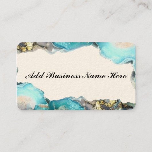 Blue Gold Geode Personalisierte lokale Visitenkart Visitenkarte (Vorderseite)