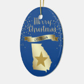 Blue Gold Georgia Star Keramikornament (Links)