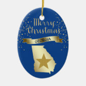 Blue Gold Georgia Star Keramikornament (Vorne)