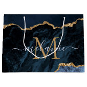 Blue Gold-Gift-Beutel-Individuelle Name Große Geschenktüte (Vorderseite)