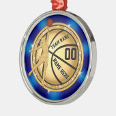 Blue Gold Girls Personalisiert Basketball Ornament (Links)