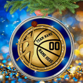 Blue Gold Girls Personalisiert Basketball Ornament