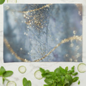 Blue Gold Glitter Glam 1 Geschirrtuch (Gefaltet)