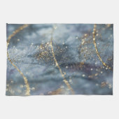 Blue Gold Glitter Glam 1 Geschirrtuch (Horizontal)